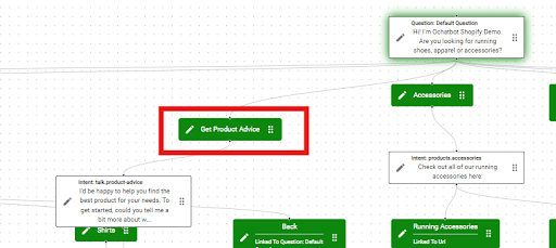 get product advice button screenshot of the new button in the logic tree