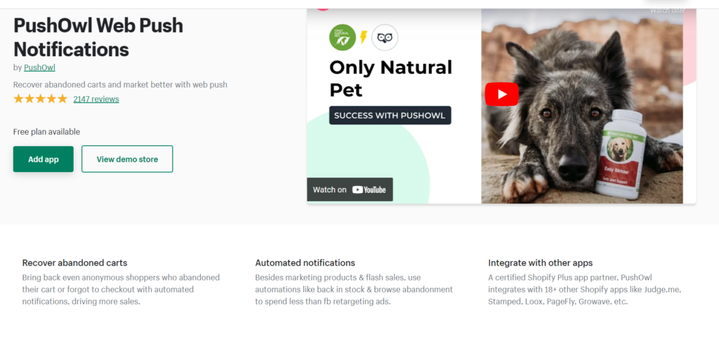 pushowl web push notifications